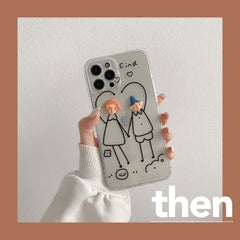 Handmade diy funny boy and girl 3d phone case for iphone 11 12 mini pro max xsmax x xr 8 7 plus silicone cover cute capa shell