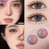 YICKYUE Halloween Cosplay Color Contact Lenses Cosplay Lens Anime Red Lenses Girl Tears Graduated Colored Lenses Makeup Eye Len