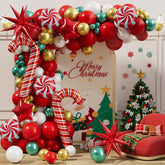 YICKYUE - Christmas 159PCS Balloon Garland Arch Kit Red White Gold Green Candy Cane Balloons Xmas Party Decoration Supplies for Home