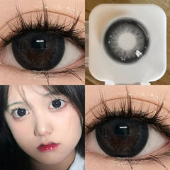 YICKYUE - 1 Pair Myopia Color Contact Lenses for Eyes Black Lenses with Diopters Large Diameter Nature Soft Lenses Free Shipping