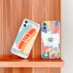 Original rainbow smiley cute cartoon silicone phone case for iphone 8 7 plus 12 11 pro max mini 8 7 plus x xr xs max cover capa