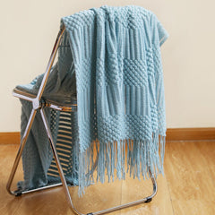 Solid Color Europe Style Blanket Knitted Blanket Bedspread Embossed Towel Sofa Decorate Throw Comfy Acrylic Bedsheet