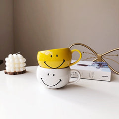 Japanese Smiley Face Cup Smiley Face Ceramic Cup Spherical Mug Milk Breakfast Cup