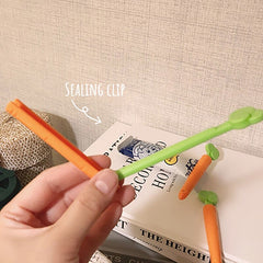 Carrot Food Sealing Clip Snack Clip Plastic Sealing Bag Clip Sealing Clip Cute Refrigerator Magnet Magnetic Sticker Boxed