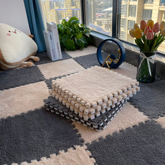 Yickyue Four Seasons Universal Suede Floor Mat Stitching Bedroom Wall-to-Wall Carpeting Bedside Princess Room Carpet Tea Table Tatami