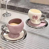 Yickyue AhunderJiaz Modern High Beauty Ceramic Coffee Cup Set Cute Dish Set Combination Latte Mug Free Shipping