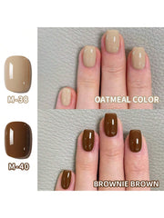 YICKYUE - 15ml Gel Nail Polish - Brownie Brown, Oatmeal Color UV/LED Soak Off Formula, Ideal for DIY Nail Art at Home or Salon Use