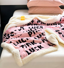 YICKYUE - Multifunctional Lambskin Blanket, Double-Sided Blanket, Thickened Warm Shawl, Ins Modern, Simple, Autumn and Winter