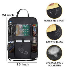 Car Seat Back Organizer Storage Pockets with Touch Screen Tablet Holder Protector for Kids Children Car Accessories