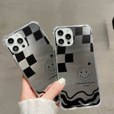 Punk black style smiley cool phone case for iphone 8 7 plus 12 mini 11 pro max x xr xsmax soft silicone mirror cover shell capa
