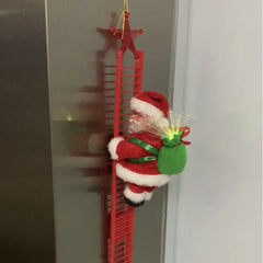 YICKYUE - Electric Climbing Ladder Music Santa Claus Doll Christmas Ornament Decoration Christmas Gift Christmas Tree Hanging Decor