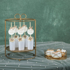 Golden Dessert Table Display Stand Decoration Cake Plate Macaron Stand Afternoon Tea Tray Tea Break Decoration