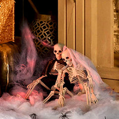 40cm Halloween Horror Luminous Movable Skull Skeleton Halloween Props Poseable Full Life Size Skeleton Prop Halloween Decoration
