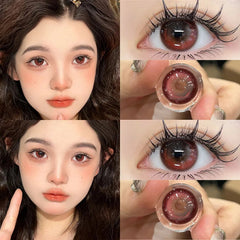 YICKYUE - 1 Pair New Myopia Lenses Colored Contact Lenses with Degree Natural Lenses Pink Eye Lenses Color Cosmetic Free Shipping