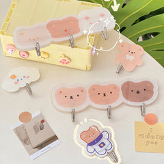 Cartoon Wall Hook Heavy Strong Self Adhesive Hook Seamless Cute Sticker Hook Storage Organizer Punch-free Wall Velcro Hook Room