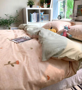 YICKYUE - Cute pastoral flower mushroom bedding set teen,full queen king kawaii warm cotton home textile bed sheet pillow case quilt cover