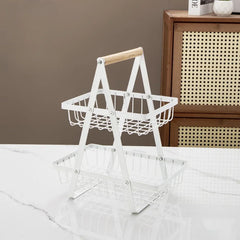 YICKYUE - Double Layered Hollow Net Fruit Basket Home Furnishings Three-layer Storage Rack Kitchen Storage