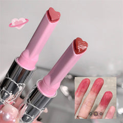 YICKYUE - Heart Jelly Red Tea Moisturizing Lipstick Pen Smooth Long Lasting Lip Gloss Clear Mirror Lipgloss Korean Lip Makeup Cosmetics