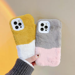 Plush warm phone case ins jane silicone cover for iphone 13 mini 11 12 pro max x xr xsmax 7 8 plus cute soft cover capa