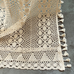 Yickyue pastoral hollow out lace crochet cotton thread weaving partition cortinas window curtain living room balcony bedroom LQ