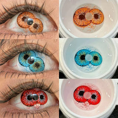 YICKYUE JeweLens Dicoria Cosplay Halloween Scary Contact Lenses Crazy Mini Sclera Softlens 14.5mm