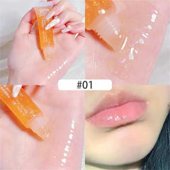 Yickyue Transparent Lip Oil Water Light Glass Lip Gloss Shimmering Colorless Layered Lipstick Lip Glaze Moisturizing Lip Balm Makeup