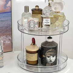 Desktop Rotating Storage Rack Organizer Multi-layer Acrylic Cosmetic Jewelry Storage Rack Makeup Display Stand Kitchen Organizer