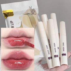 YICKYUE - 5pcs/set Mirror Jelly Lip Gloss Moisturizing Water Glossy Liquid Lipstick Waterproof Lasting Red Tint Korean Makeup Cosmetics