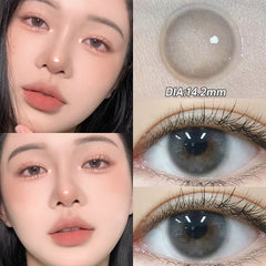 YICKYUE - Pink Contact Lenses Myopia Color Contact Lenses for Eye with Diopters Natural Grey Brown Eye Color Lenses Blue Lens 2PCS