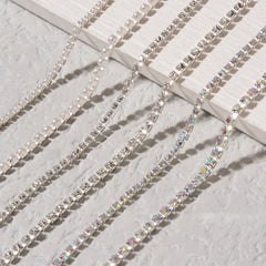 Pearl Claw Chain Nail Rhinestone Decorations Metal Silver Diamond Pearl Chain Can Be Cut DIY Charm 3D Nail Art Nail Jewelry 2022