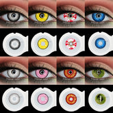 YICKYUE 1 Pair Halloween Color Contact Lenses for Eyes Red White Black Lenses 14.5mm Cosplay Anime Cosmetics Makeup Colored Lenses