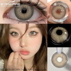 YICKYUE 2Pcs Yearly Use Color Contact Lenses for Eye Natural Pupils Gray Blue Contact Lenses Cosmetic Green High Quality Lenses