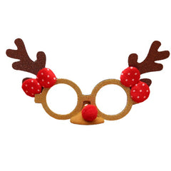 Christmas Glasses Santa Claus Snowman Snowflake Tree Elk Dog Glasses Xmas Party Props 2021 Happy New Year Decoration For Home