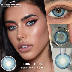 YICKYUE 2Pcs Soft Lenses Blue Contacts Gray Lenses Yearly Fashion Color Contact Lenses for Eyes Beauty Eye Color Makeup Pupils