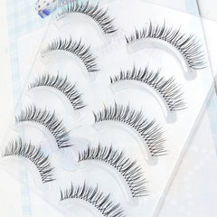 YICKYUE - 5 Pair Transparent Stem Anime Manga Lashes Extension Fluffy Natural Wispy Korean U-shaped False Eyelashes
