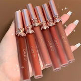 Yickyue New Cute Bear Lip Mud Set Velvet Matte Lip Glaze Not Easy To Fade Long Lasting Water Lip Gloss Waterproof Lipstick Cosmetic
