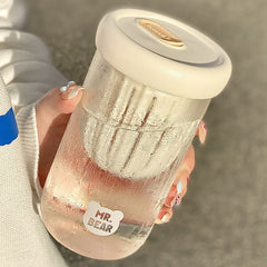 Yickyue Cups and Mugs Coffee Glass Cup Kawaii Glasses Transparent Goblet Mug Drinking Set Lid Straw Drink Ware Cute Go Bubble Tea Dining