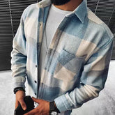 Hearujoy Vintage Men Plaid Shirt Oversize Fashion Loose Long sleeved Cardigan Tops Spring Autumn Casual Shirts Streetwear For Mens