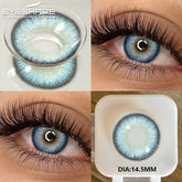 YICKYUE 2Pcs Soft Lenses Blue Contacts Gray Lenses Yearly Fashion Color Contact Lenses for Eyes Beauty Eye Color Makeup Pupils