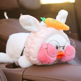 1pc 30cm Lovely Lalafanfan Cafe Duck Plush Car Drawer Dolls Korean Cute Netred Wearing Duck Paper Towel Pumping Stuffed Toys