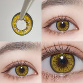 YICKYUE - 2Pieces Colorcon Color Contact Lenses Yearly Yellow Contact Lenses with Graduation Free Shipping