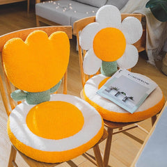 Kawaii Tulip Sun Flower Flower Seat Back Cushion Living Room Sofa Decorative Throw Pillow Soft Office Chair Cushion Room Decor