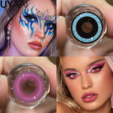 YICKYUE 2PCS Cosplay Colored Contact Lenses For Eyes Black Contacts Cosplay Anime Cosmetic Lenses Blue Lenses White Eyes Contacts