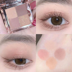 New Matte Pearlescent Eyeshadow Portable Eyeshadow Palette Pink Purple Delicate Powder Makeup Highlight Shiny Eye Shadow Palette