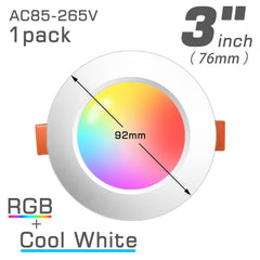 LED Downlights Bluetooth Ceiling Lamp 7W LED Spot Light AC90V-240V Recessed Round RGB Light Timed Dimmable bathroom bedroom