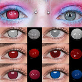 YICKYUE - 1 Pair Anime Cosplay Contacts Lenses Color Contact Lenses Anime lenses Red Lens White Lenses Anime Accessories Pink Lenses