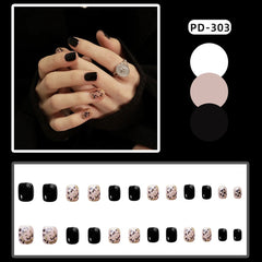 Short nails set press on 24pcs Round Head nails Finished Nail Piece free shipping items nails with box small false nails