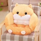 Hamster Semi-Enclosed Cushion Pain Relief Back Support Chair Cushions Plush Animals Tatami Office Seat Pad Home Decoration