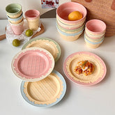 YICKYUE - Creative French Ceramic Cake Dessert Tray, Cute Ice Cream Cafe Tableware Set, Home Kitchen Plates