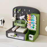 YICKYUE Greener Wall-Mounted Desk Organizer with Drawers, Pegboard & Hooks - Space-Saving Multi-Purpose Storage Panel for Home Office, Kitchen, Workshop - Durable Expandable Design with Clear Acrylic Drawers & Transparent Comp
